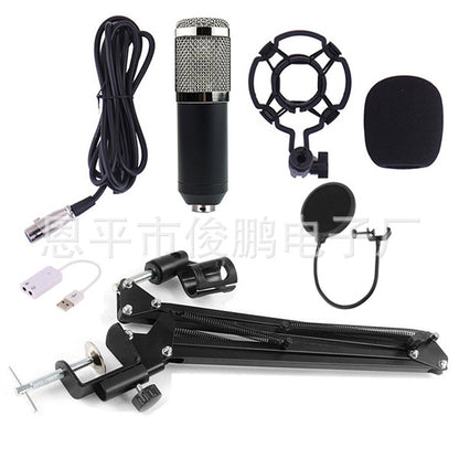 BM-800 Kondensatormikrofon-Set – Professionelles Studio-Mikrofon mit Soundkarte & Stativ für PC, Karaoke & Sprachaufnahmen