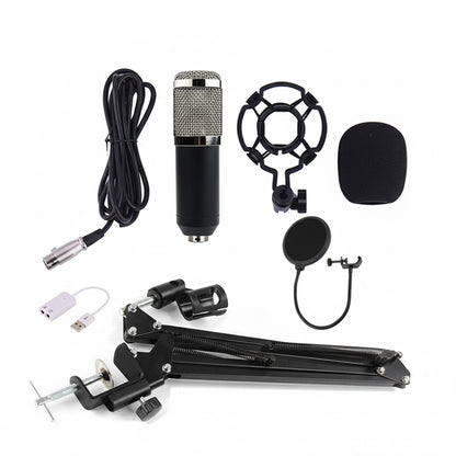 BM-800 Kondensatormikrofon-Set – Professionelles Studio-Mikrofon mit Soundkarte & Stativ für PC, Karaoke & Sprachaufnahmen