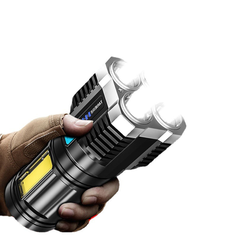 Ultrahelle Quad-Core LED-Taschenlampe – Wiederaufladbar, Langstrecke & Multifunktional