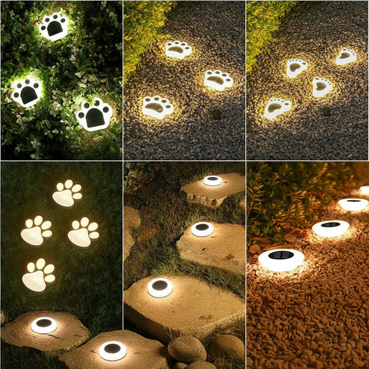 Solar-LED Bodeneinbau-Licht – Außenbereich Garten- & Landschaftsleuchte, 6-LED Bärentatze